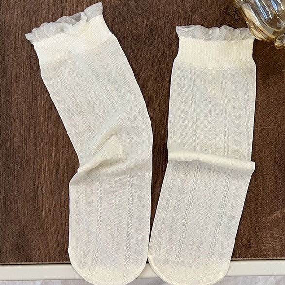 Girls Ruffle Knee High Socks 3-Pack — Soft Lace Princess Socks, Ages 2–12