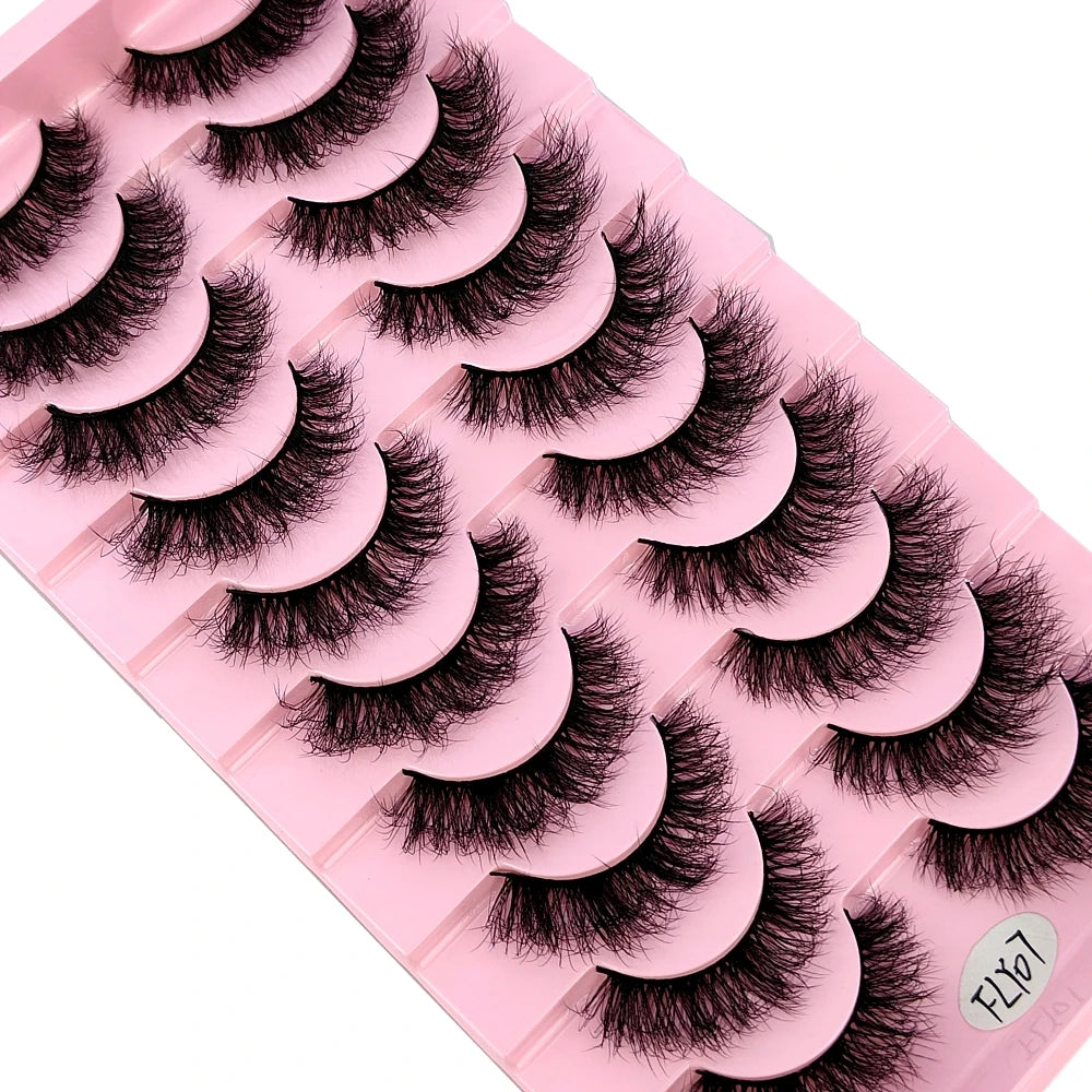 Faux Mink False Lashes — 10 Pairs Natural & Wispy Handcrafted Eyelashes