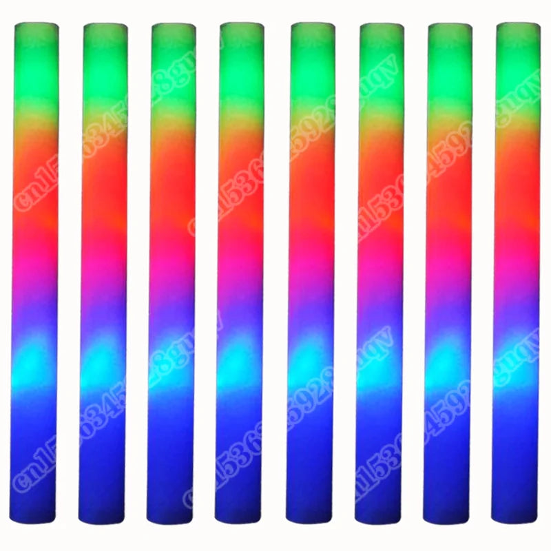 30 Barras de Espuma LED Luminosas — 3 Modos de Luces Intermitentes Coloridas para Fiestas y Eventos