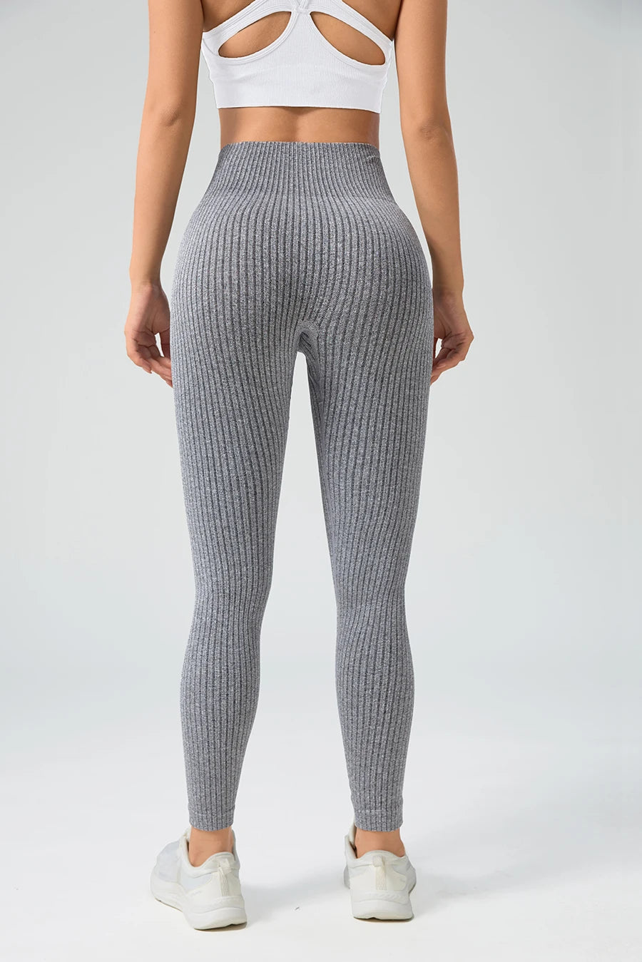 LLHOSO Leggings de yoga sin costuras para mujer — Cintura alta, control de abdomen, efecto levantamiento de glúteos, pantalones de gimnasio