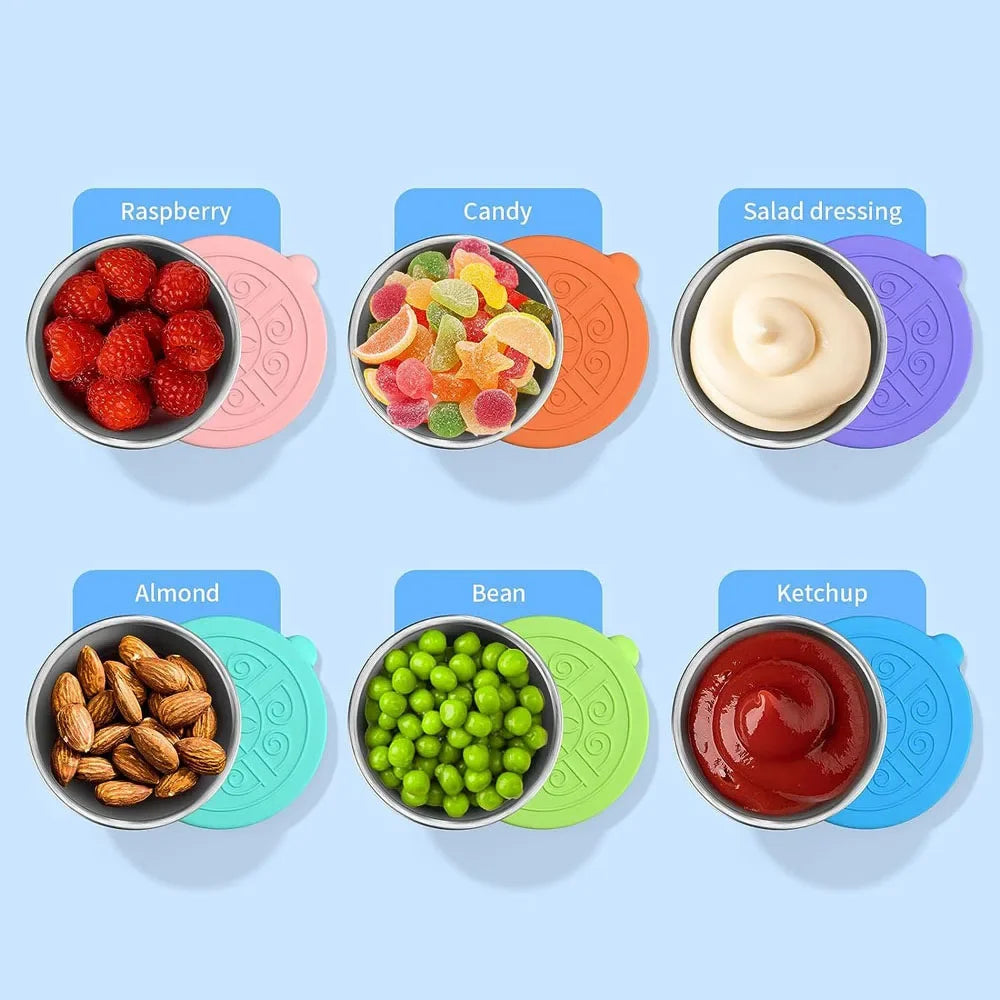 Stainless Steel Salad Dressing Container — 40ml Leakproof Reusable Cup with Silicone Lid