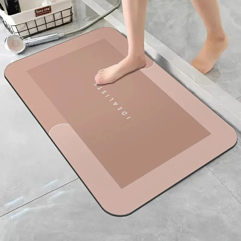 Diatomaceous Earth Bath Mat — Super Absorbent, Non-Slip, Fast-Drying Floor Mat for Bathroom & Kitchen