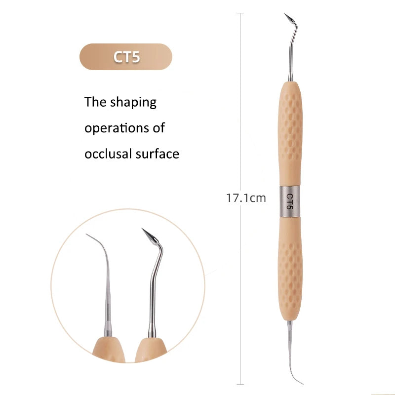 Double-Head Dental Composite Resin Filling Spatula — Aesthetic Restoration Instrument (CT1–CT7)