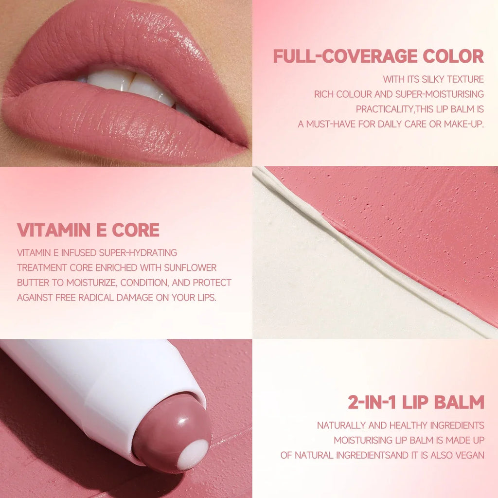 Labial 2 en 1 Nude y Mate — Resistente al Agua, Larga Duración, 6 Colores