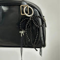 Colgante de lazo de encaje de perlas — Charm de moda para bolso y accesorio para llavero de coche