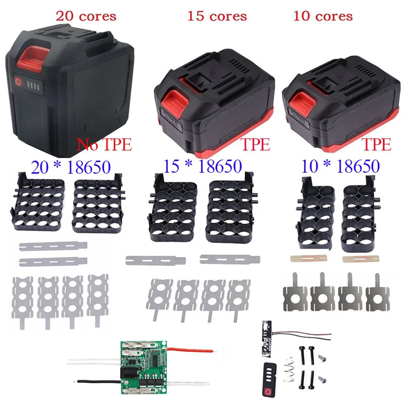 Makita Battery Case Shell with PCB Charging Board — 10/15/20 Core 18650 Li-Ion Pack for Power Tools