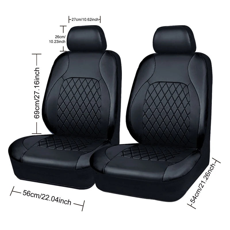 Quilted PU Leather Car Seat Cover Set — Full 9-Piece Waterproof Universal Fit for Sedan, SUV & Truck