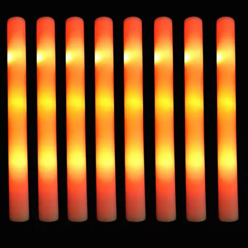 30 Barras de Espuma LED Luminosas — 3 Modos de Luces Intermitentes Coloridas para Fiestas y Eventos