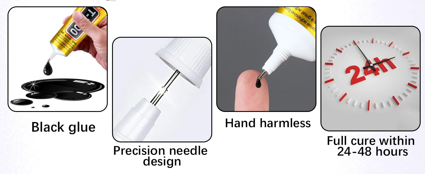 Adhesivo multiusos B-7000 / T-7000 — Pegamento transparente y negro para reparación de teléfonos, joyería y bricolaje (15 ml, 50 ml, 110 ml)