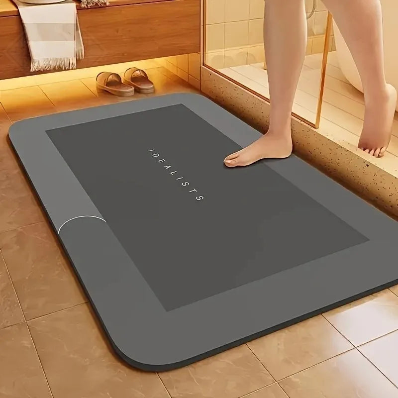 Diatomaceous Earth Bath Mat — Super Absorbent, Non-Slip, Fast-Drying Floor Mat for Bathroom & Kitchen
