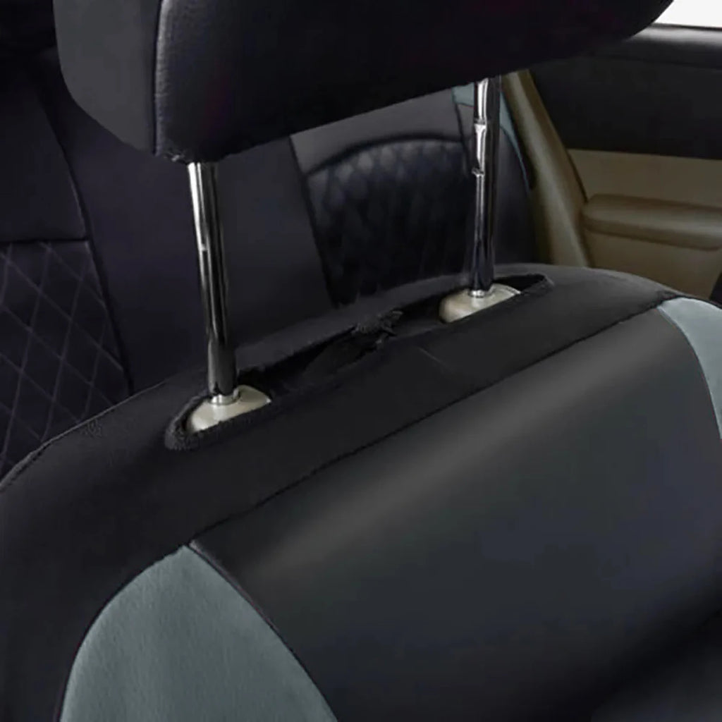 Quilted PU Leather Car Seat Cover Set — Full 9-Piece Waterproof Universal Fit for Sedan, SUV & Truck