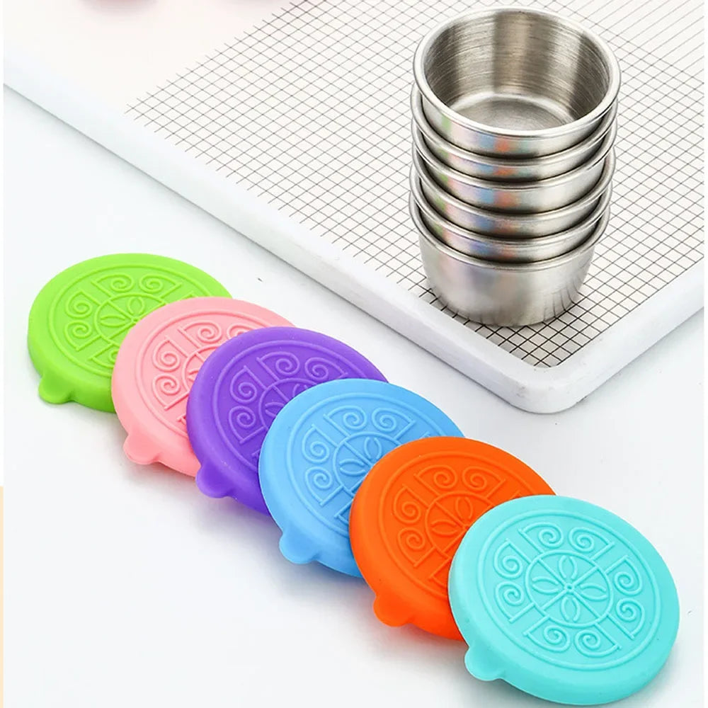 Stainless Steel Salad Dressing Container — 40ml Leakproof Reusable Cup with Silicone Lid
