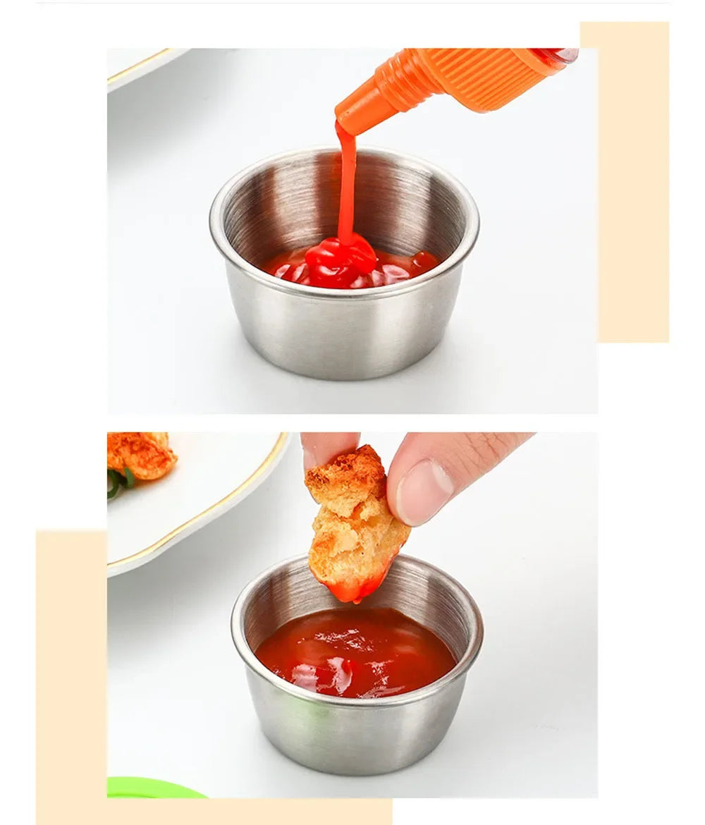 Stainless Steel Salad Dressing Container — 40ml Leakproof Reusable Cup with Silicone Lid