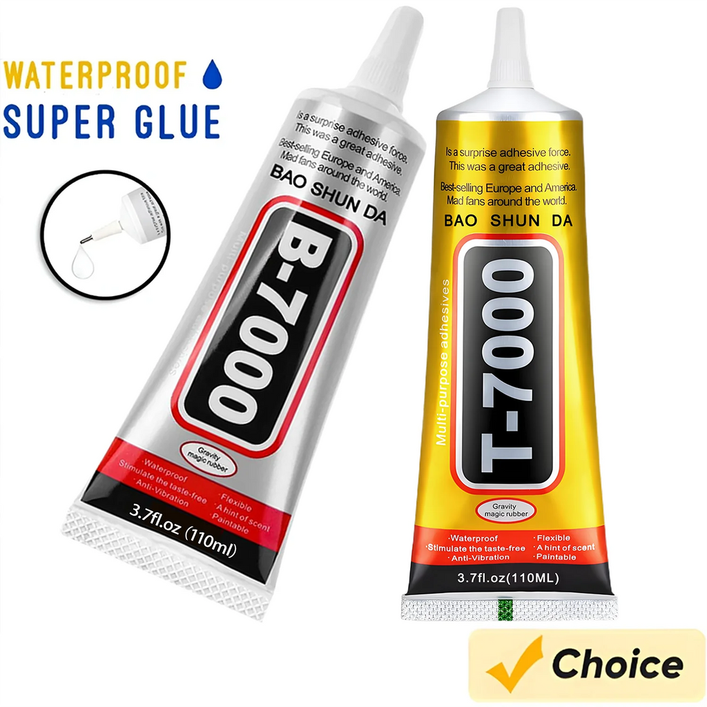 Adhesivo multiusos B-7000 / T-7000 — Pegamento transparente y negro para reparación de teléfonos, joyería y bricolaje (15 ml, 50 ml, 110 ml)