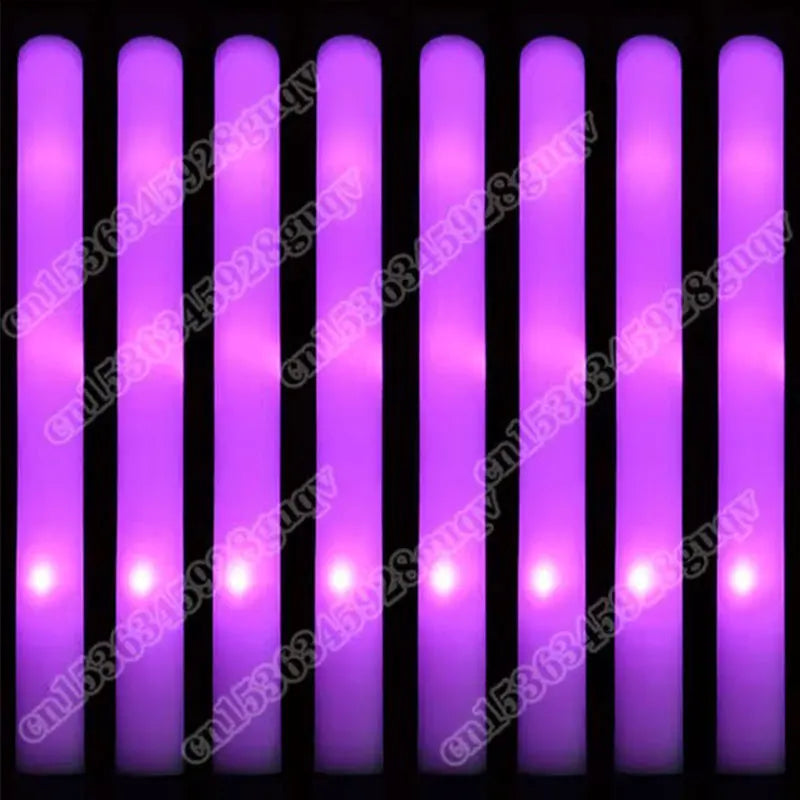 30 Barras de Espuma LED Luminosas — 3 Modos de Luces Intermitentes Coloridas para Fiestas y Eventos