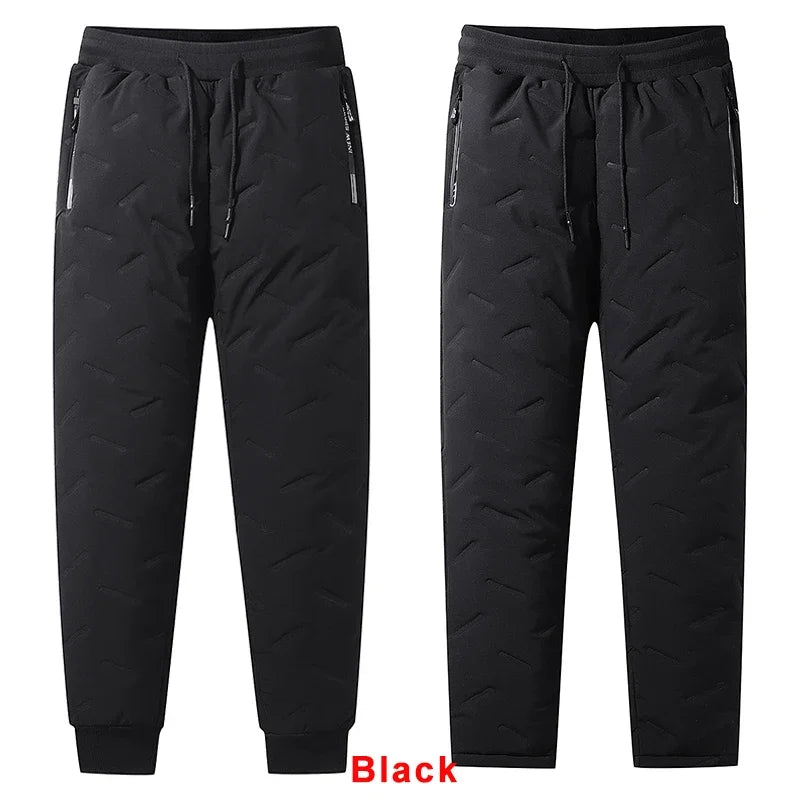 Men’s Insulated Waterproof Winter Jogger Pants — Fleece-Lined Down Cotton Warm Trousers up to 7XL