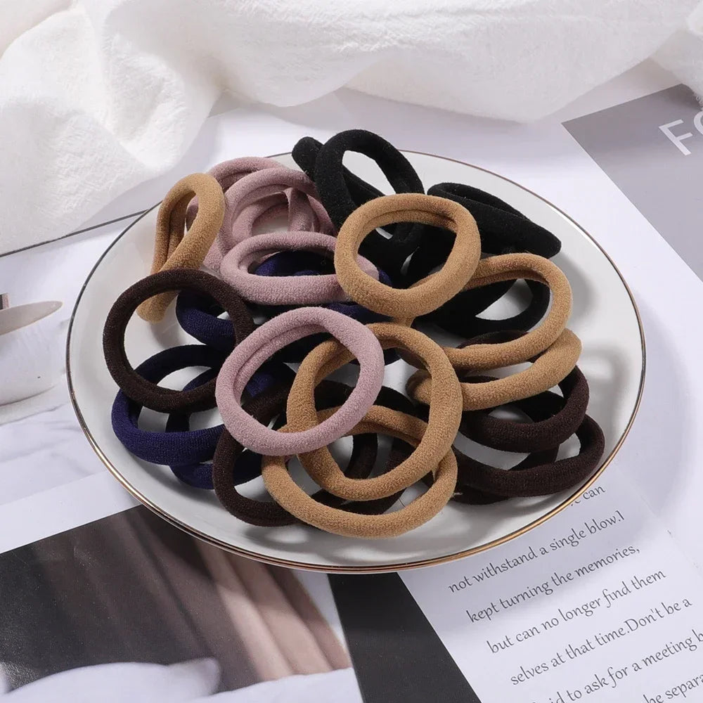 Mixed Colors Hair Ties & Scrunchies — 30/50/100-Pack Elastic Bands