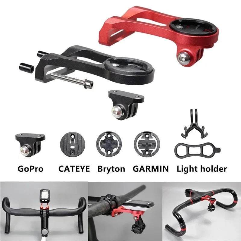 Bike Handlebar Camera & GPS Mount — Metal Cycling Bracket for Garmin, Bryton & CATEYE