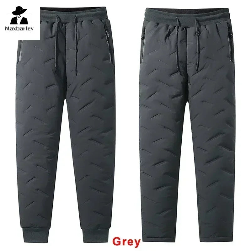 Men’s Insulated Waterproof Winter Jogger Pants — Fleece-Lined Down Cotton Warm Trousers up to 7XL