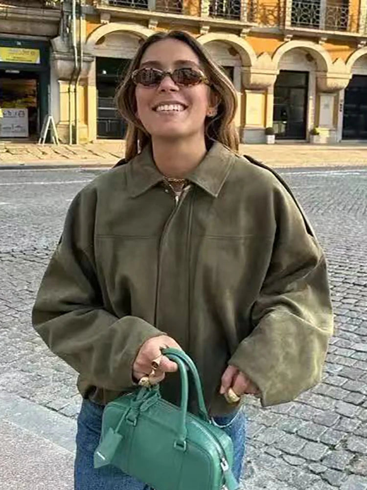 Vintage Oversized Bomber Jacket — Women's Relaxed Fit