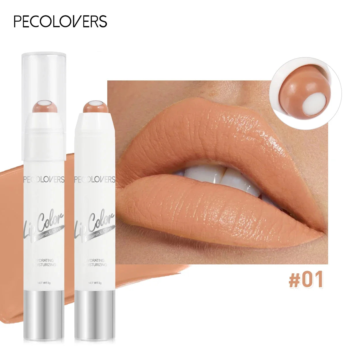 2-in-1 Nude & Matte Lipstick — Waterproof, Long-Lasting, 6 Colors