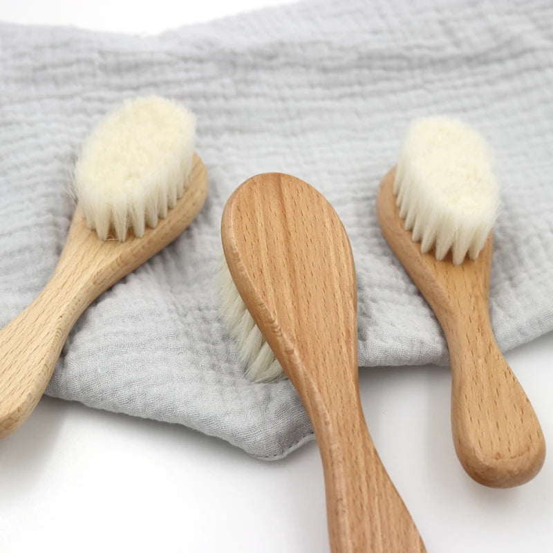 Baby Beech Wood Brush & Comb Gift Set — Gentle 2-Piece Hair Care Set for Newborns & Toddlers