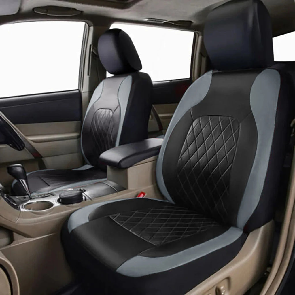 Quilted PU Leather Car Seat Cover Set — Full 9-Piece Waterproof Universal Fit for Sedan, SUV & Truck