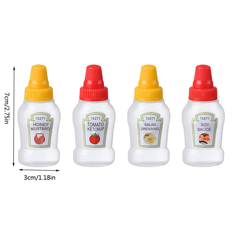 Mini Condiment Squeeze Bottles 25ml — Portable Sauce Dispensers for Lunchboxes (4 or 8pcs)
