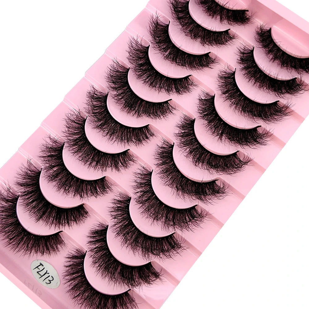Faux Mink False Lashes — 10 Pairs Natural & Wispy Handcrafted Eyelashes