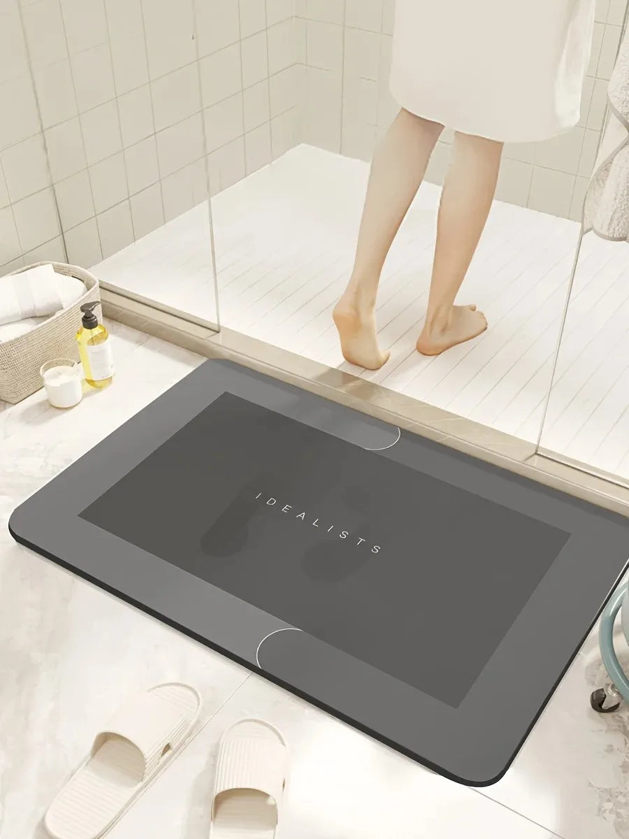 Diatomaceous Earth Bath Mat — Super Absorbent, Non-Slip, Fast-Drying Floor Mat for Bathroom & Kitchen