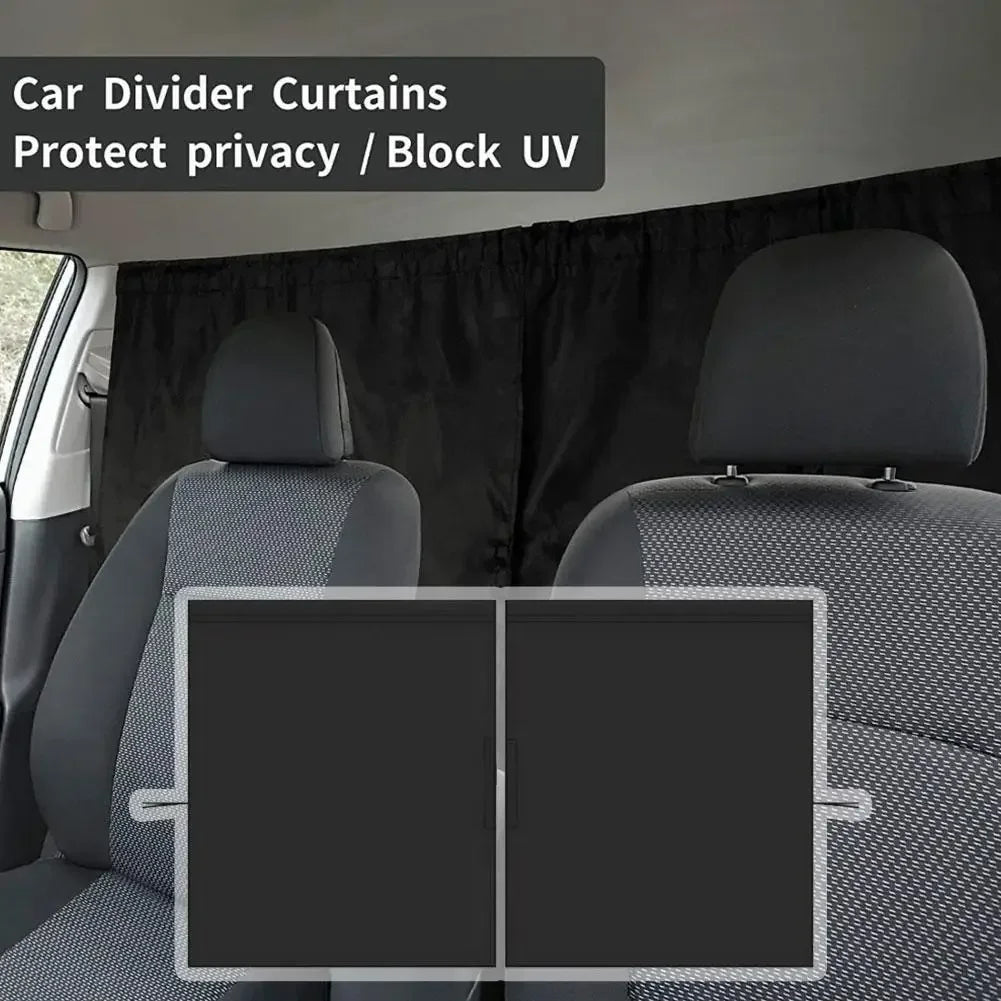 Car Privacy Partition Curtain — Rear Seat Insulation Shade for Cars, RVs & Vans