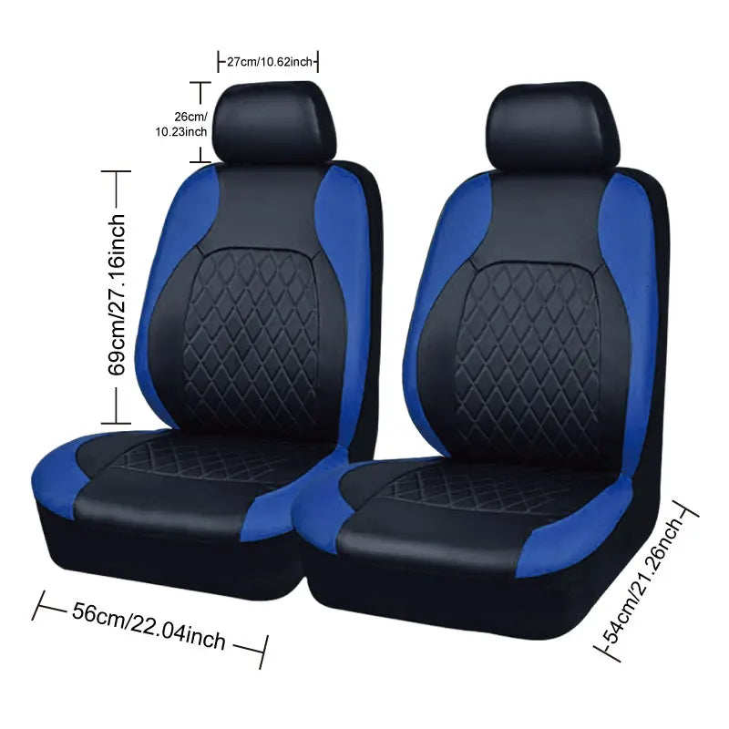 Quilted PU Leather Car Seat Cover Set — Full 9-Piece Waterproof Universal Fit for Sedan, SUV & Truck
