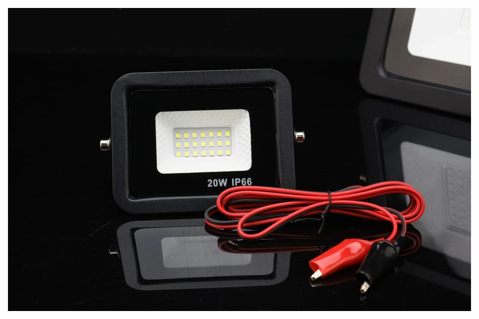 DC 12V LED Flood Light — 20W/30W/50W/100W Waterproof Outdoor Spotlight IP66