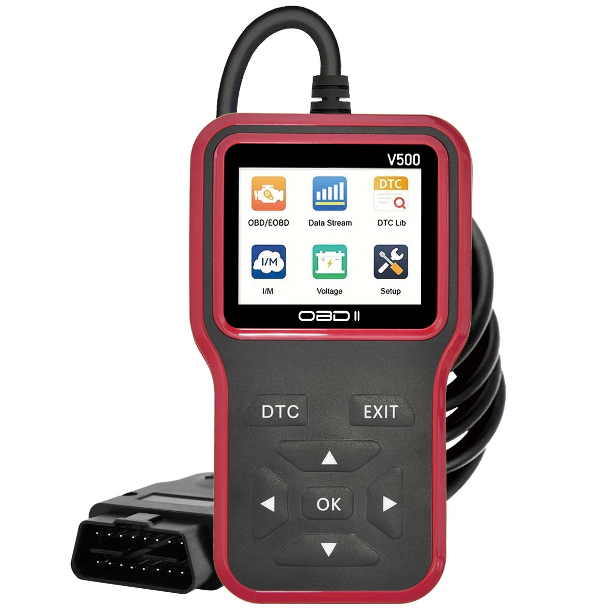 Jexiwe V500 OBD2 Car Diagnostic Scanner — Engine Fault Code Reader & Voltage Tester