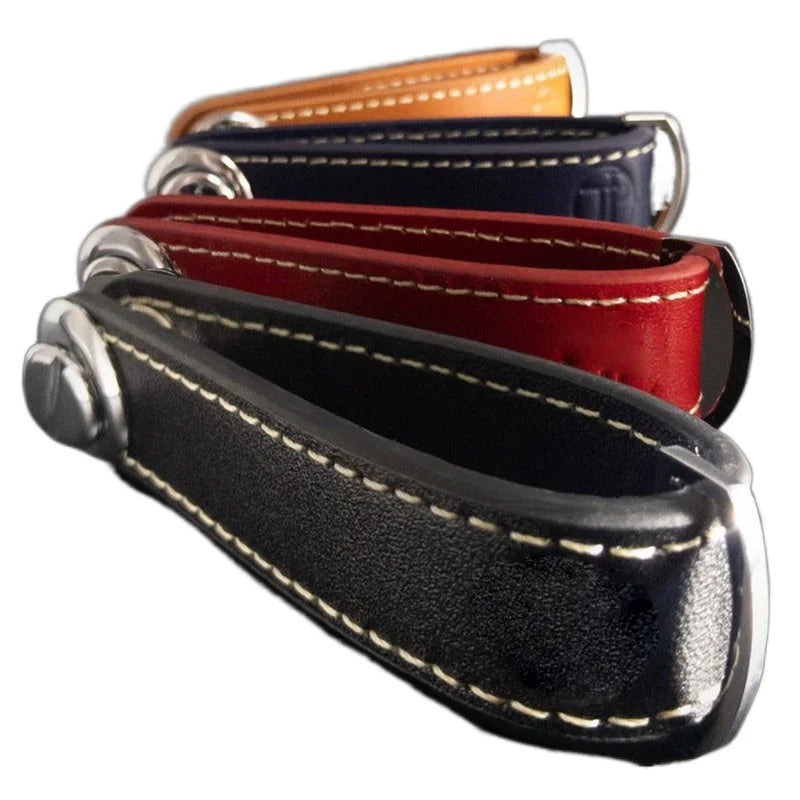 Smart Leather Key Organizer Wallet — Compact Car Key Pouch with Keychain Ring & Hooks