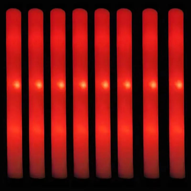 30 Barras de Espuma LED Luminosas — 3 Modos de Luces Intermitentes Coloridas para Fiestas y Eventos