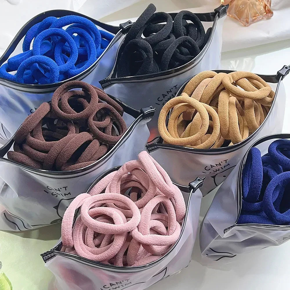 Mixed Colors Hair Ties & Scrunchies — 30/50/100-Pack Elastic Bands