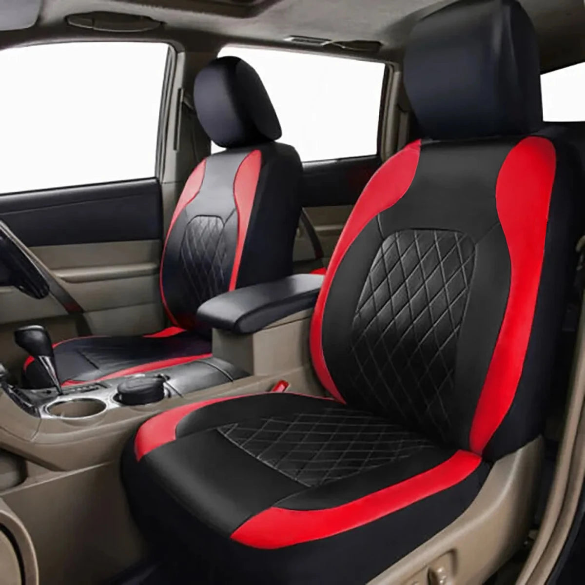 Quilted PU Leather Car Seat Cover Set — Full 9-Piece Waterproof Universal Fit for Sedan, SUV & Truck