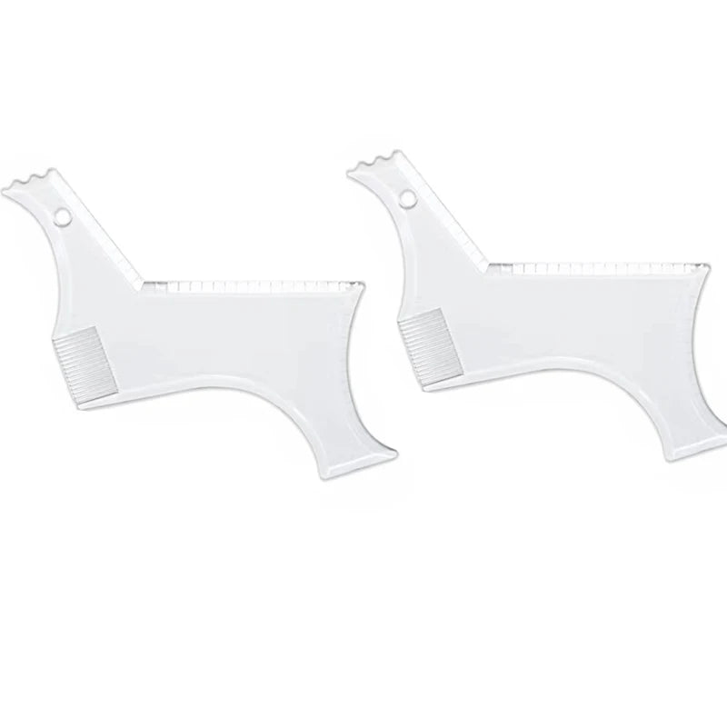 Men's Beard Shaping Tool — Stainless Steel Styling Stencil & Comb