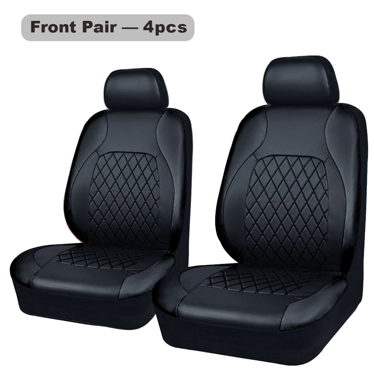 Quilted PU Leather Car Seat Cover Set — Full 9-Piece Waterproof Universal Fit for Sedan, SUV & Truck