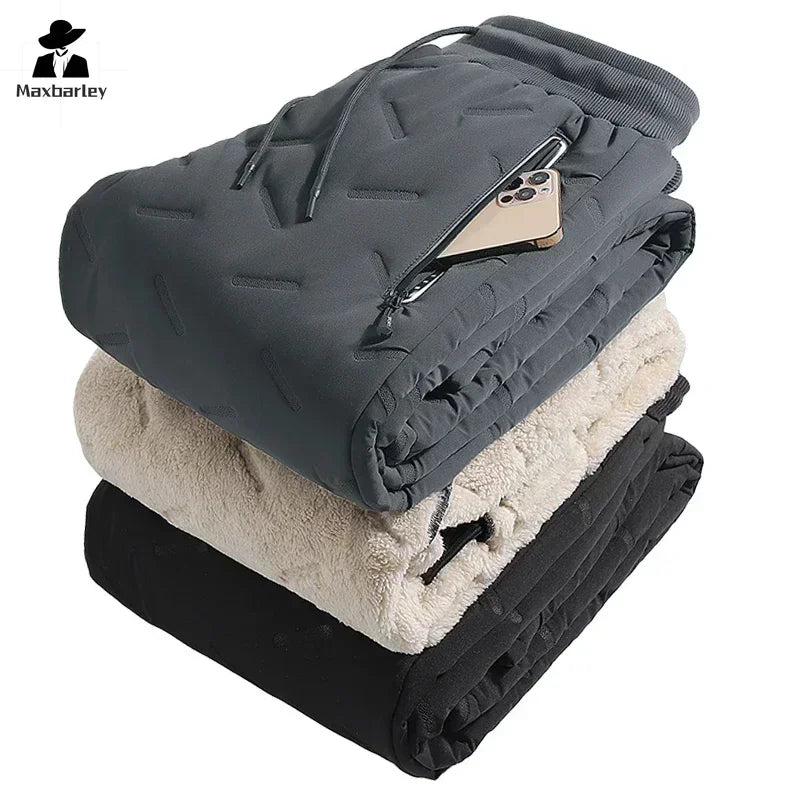 Men’s Insulated Waterproof Winter Jogger Pants — Fleece-Lined Down Cotton Warm Trousers up to 7XL