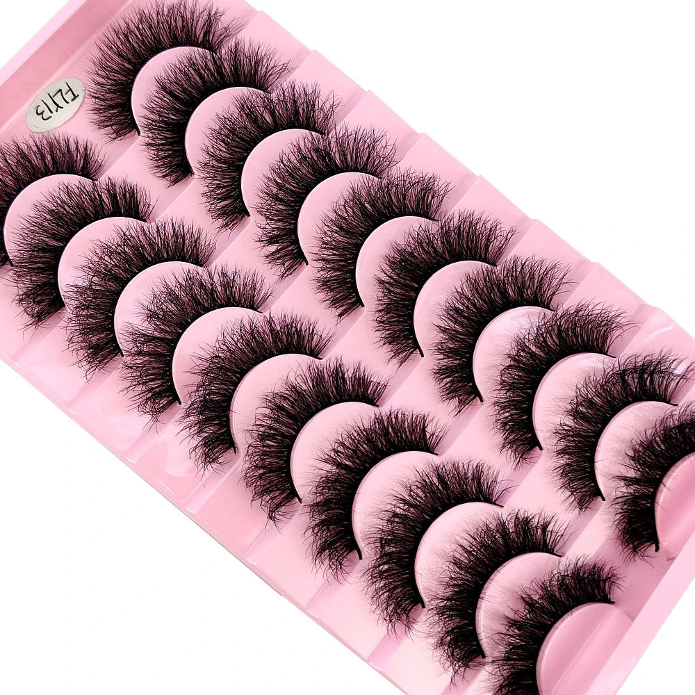 Faux Mink False Lashes — 10 Pairs Natural & Wispy Handcrafted Eyelashes