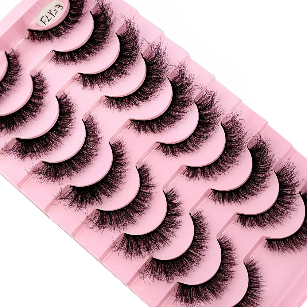 Faux Mink False Lashes — 10 Pairs Natural & Wispy Handcrafted Eyelashes