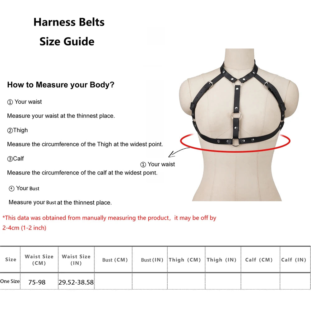 Women's Punk Chest Harness Belt — Faux Leather Gothic Suspender