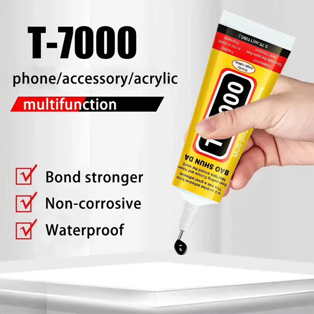 Adhesivo multiusos B-7000 / T-7000 — Pegamento transparente y negro para reparación de teléfonos, joyería y bricolaje (15 ml, 50 ml, 110 ml)