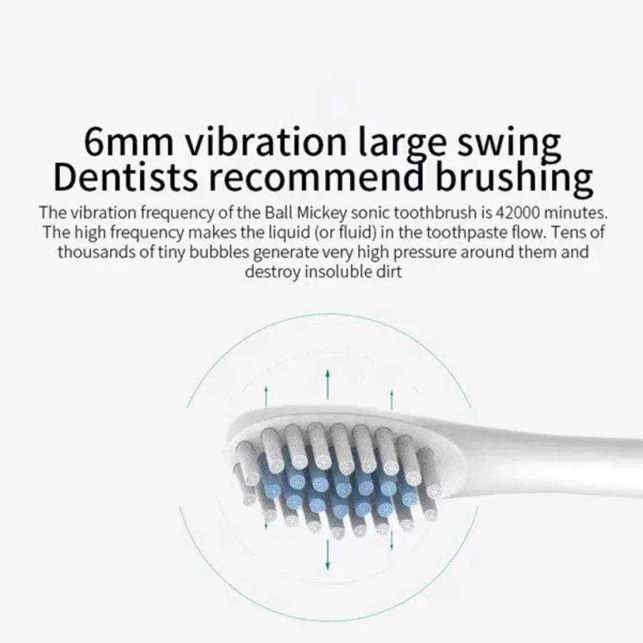 Electric Ultrasonic Toothbrush — 6-Speed Modes, USB Rechargeable, Waterproof Adult Tooth Cleaner