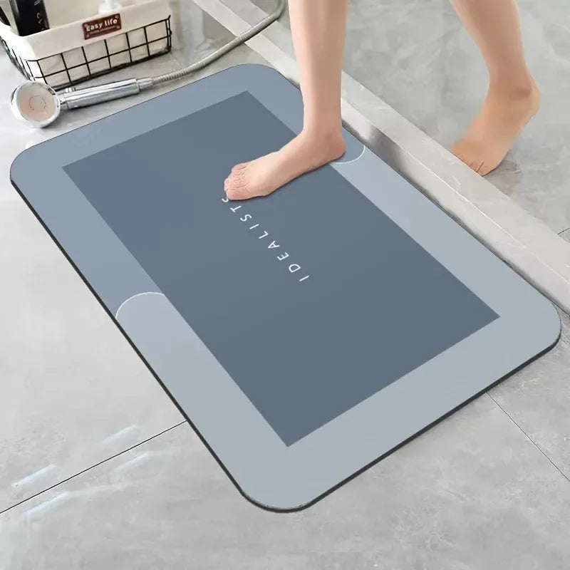 Diatomaceous Earth Bath Mat — Super Absorbent, Non-Slip, Fast-Drying Floor Mat for Bathroom & Kitchen