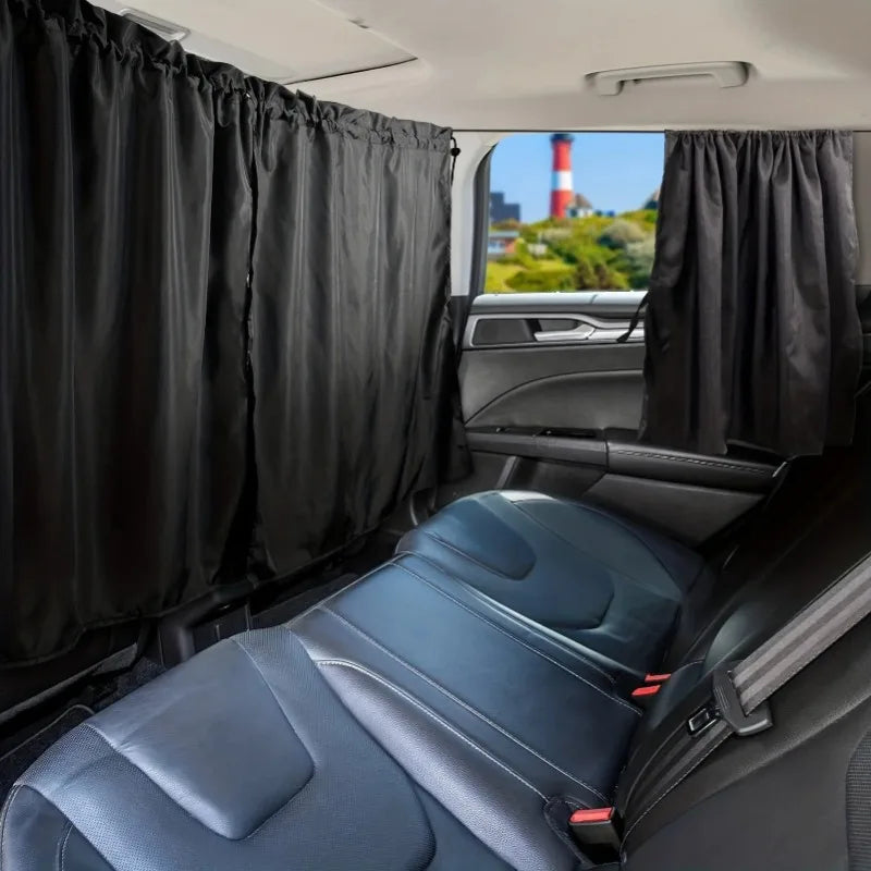 Car Privacy Partition Curtain — Rear Seat Insulation Shade for Cars, RVs & Vans