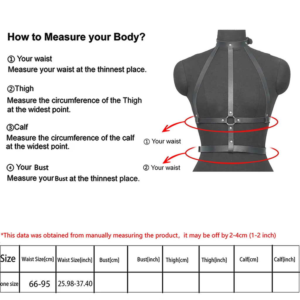 Women's Punk Chest Harness Belt — Faux Leather Gothic Suspender