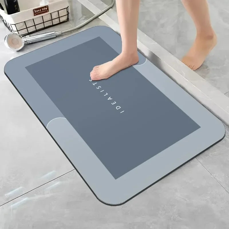 Diatomaceous Earth Bath Mat — Super Absorbent, Non-Slip, Fast-Drying Floor Mat for Bathroom & Kitchen
